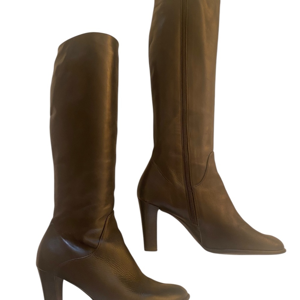 Lavorazione Artigiana Elegant Black Leather Knee-High Boots - Size 9.5